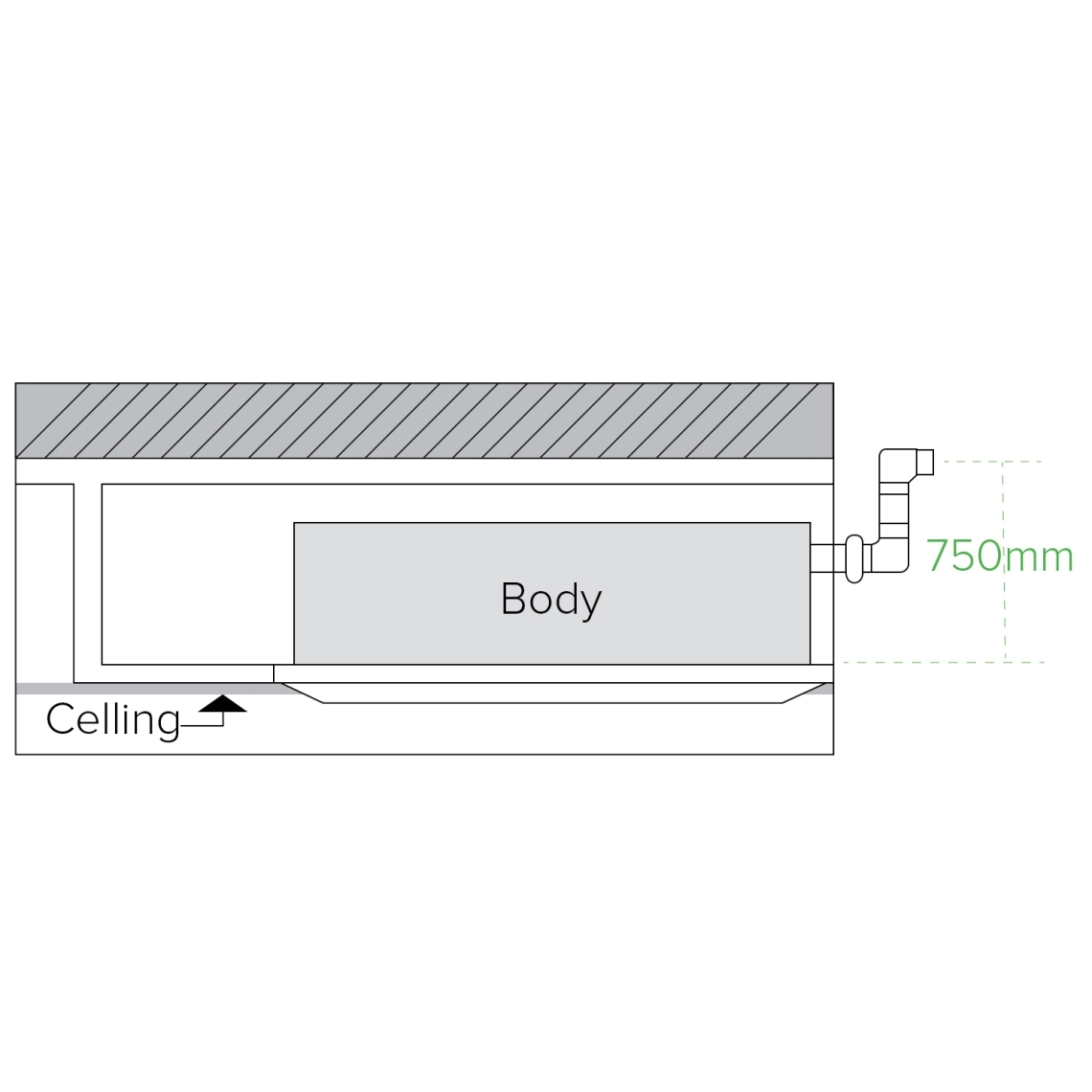 The image showcases a compact 2-way cassette air conditioning unit suitable for modern interiors.