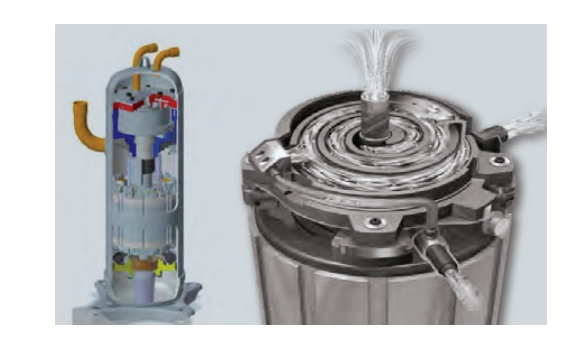 Modular heat pump with inverter-driven operation for efficient modulation.